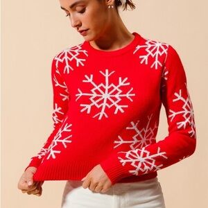 Festive Red Snowflake Sweater
